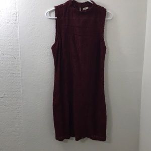 Hollister high neck sleeveless cranberry dress